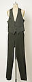 Tuxedo, Turnbull & Asser (British, founded 1885), (a–c) wool; (d) elastic: (e, f) satin, British