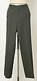 Tuxedo, Turnbull & Asser (British, founded 1885), (a–c) wool; (d) elastic: (e, f) satin, British