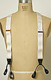 Tuxedo, Turnbull & Asser (British, founded 1885), (a–c) wool; (d) elastic: (e, f) satin, British