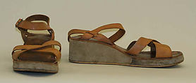 Sandals, leather, cork, American