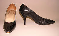 Pumps, House of Dior (French, founded 1946), crocodile, French