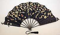 Fan, silk, wood, American