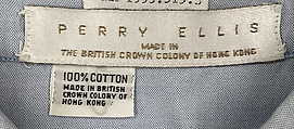 Shirt, Perry Ellis Sportswear Inc. (American, founded 1978), cotton, American
