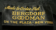 Hat, Bergdorf Goodman (American, founded 1899), silk, cotton, probably American