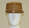 Hat, straw, leather, Italian