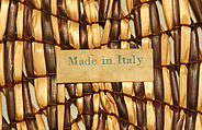 Hat, straw, leather, Italian