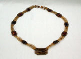 Necklace, jasper, agate, gold, European