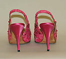 Evening pumps, House of Dior (French, founded 1946), silk, plastic, cotton, French