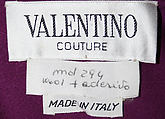 Ensemble, Valentino (Italian, born 1932), a, d) synthetic fiber
b) wool 
c) leather, Italian