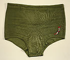 Bathing trunks, synthetic fiber, probably American