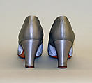 Evening pumps, silk, metal, glass, American or European