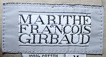 Jacket, Marithé &amp; François Girbaud (French, founded 1965), cotton, French