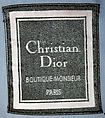 Ensemble, House of Dior (French, founded 1946), a) cotton
b) wool
c) cotton
d, e) silk
f) wool
g) silk
h) cotton
i) wool
j, k, l) silk, French