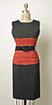 Dress, Yves Saint Laurent (French, founded 1961), wool, leather, French