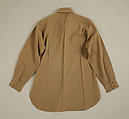 Military uniform, a, f, g, i, l, m) wool
b, c) silver
d, e, j, k, o, p, r, s) metal 
h, n, q) cotton, American