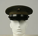 Military uniform, a, f, g, i, l, m) wool
b, c) silver
d, e, j, k, o, p, r, s) metal 
h, n, q) cotton, American