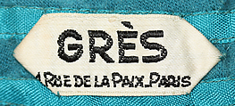 Evening dress, Madame Grès (Germaine Émilie Krebs) (French, Paris 1903–1993 Var region), (a) wool
(b) wool, brass, French