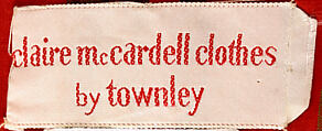 Playsuit, Claire McCardell (American, 1905–1958), cotton, American