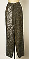 Evening suit, Giorgio Armani (Italian, founded 1974), silk, glass, plastic, Italian