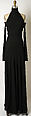 Evening ensemble, Donna Karan New York (American, founded 1985), (a) silk; (b) metal; (c, d) silk, leather, American