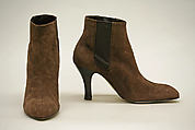 Boots, Hermès (French, founded 1837), suede, wood, elastic, French