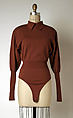 Suit, Azzedine Alaïa (French (born Tunisia), Tunis 1935–2017 Paris), (a, b) wool blend(c) wool(d) leather, French