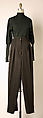 Ensemble, Azzedine Alaïa (French (born Tunisia), Tunis 1935–2017 Paris), (a - c) wool(d) leather, French