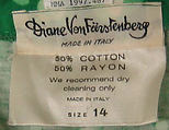 Dress, Diane von Furstenberg (American, founded 1972), cotton/rayon blend, American