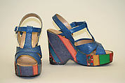 Sandals, leather, rubber, cotton, Italian