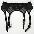 Garter belt, synthetic fiber, rubber, metal, American or European