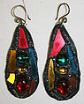 Earrings, Andrew Logan  British, plastic, metal, British