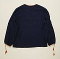 Ensemble, (a) polyester, cotton; (b) linen; (c) cotton, synthetic fiber, leather, metal; (d) suede; (e) cotton, American