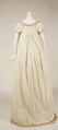 Round gown, cotton, wool, British