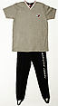 Athletic ensemble, Tommy Hilfiger Corporation (American, founded 1985), (a) leather; (b, c) cotton; (d) cotton, spandex; (e,f) leather, nylon, American