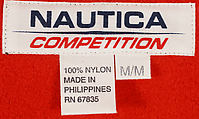 Athletic ensemble, Nautica, (a) nylon; (b) tactel, lycra; (c, d) leather, nylon, plastic (foam), rubber, American