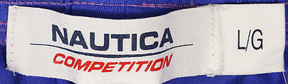 Athletic ensemble, Nautica, (a) nylon; (b) tactel, lycra; (c, d) leather, nylon, plastic (foam), rubber, American