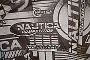Athletic ensemble, Nautica, (a) nylon; (b) synthetic fiber; (c) nylon, spandex; (d) synthetic fiber; (e) plastic, metal; (f) elastic, metal, (g, h) leather, metal, synthetic fiber, plastic (foam), rubber, American