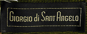 Ensemble, Giorgio di Sant&#39;Angelo (American, born Italy, 1933–1989), wool, American