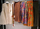 Ensemble, Giorgio di Sant&#39;Angelo (American, born Italy, 1933–1989), (a) cotton/linen, wood; (b) nylon, wood; (c–f) cotton/metallic thread, American