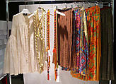 Ensemble, Giorgio di Sant&#39;Angelo (American, born Italy, 1933–1989), (a) cotton/linen, wood; (b) nylon, wood; (c–f) cotton/metallic thread, American