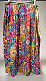 Skirt, Giorgio di Sant&#39;Angelo (American, born Italy, 1933–1989), cotton, synthetic fiber, metallic thread, American