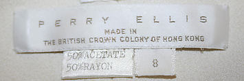 Dress, Perry Ellis Sportswear Inc. (American, founded 1978), rayon, acetate, American