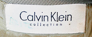 Ensemble, Calvin Klein, Inc. (American, founded 1968), (a–c) wool; (d) silk, lycra; (e,f) suede, American