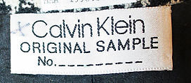 Ensemble, Calvin Klein, Inc. (American, founded 1968), (a–c) wool; (d) lambswool, nylon, spandex, American