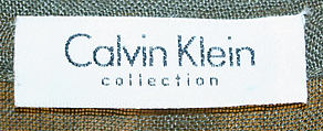 Ensemble, Calvin Klein, Inc. (American, founded 1968), (a–c) linen; (d,e) leather, American