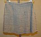 Ensemble, Calvin Klein, Inc. (American, founded 1968), (a–c) linen; (d,e) leather, American