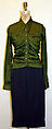 Suit, Romeo Gigli (Italian, born 1949), (a,b) wool, spandex; (c) rayon, nylon, lycra, Italian