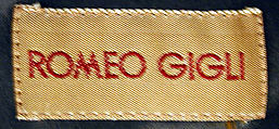 Evening ensemble, Romeo Gigli (Italian, born 1949), (a) acrylic, acetate, nylon, polyester, wool, mohair; (b) silk; (c) cotton; (d,e) synthetic fiber, leather, plastic, Italian