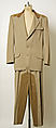 Suit, Claude Montana (French, 1949–2024), (a) wool, suede; (b) wool, cotton, French