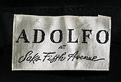 Ensemble, Adolfo (American, born Cuba, Cárdenas 1923–2021 New York), wool, American
